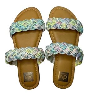 DV Dolce Vita Cristal girls Easter Flip-Flop tie dye dress shoes sparkle slip on